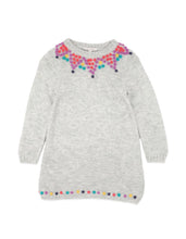 Load image into Gallery viewer, Bebe/Fox & Finch - Winter Vacay Hand Embroidered Knitted Dress - Light Grey Marle