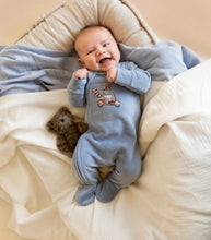 Load image into Gallery viewer, Bebe/Fox & Finch - Alvin Velour Zip Romper - Dusky Blue