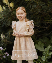 Load image into Gallery viewer, Bebe/Fox & Finch Winnie Embroidered Gingham Dress - Mustard Check