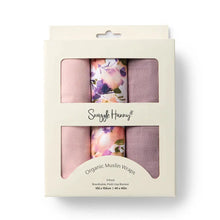 Load image into Gallery viewer, Snuggle Hunny 3 pack Muslin Wraps - Blushing Beauty