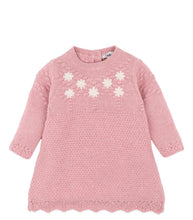 Load image into Gallery viewer, Bebe/Fox & Finch - Winnie Hand Embroidered Organic Knit Dress - Pink Marle