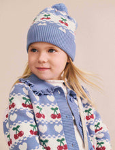 Load image into Gallery viewer, Hux Baby - Cherry Heart Frill Collar Knit Cardigan - Blue Multi