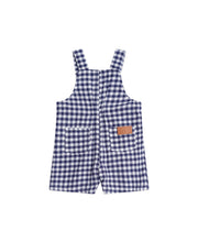 Load image into Gallery viewer, Hux Baby - Check Short Overalls - Indigo/Almond Milk