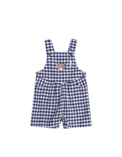 Load image into Gallery viewer, Hux Baby - Check Short Overalls - Indigo/Almond Milk