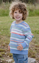 Load image into Gallery viewer, Milky - Horizon Fleece Sweat - Ice Blue Stripe