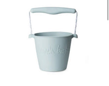 Load image into Gallery viewer, Scrunch Bucket/ Spade SET - Duck egg blue - comes with spade & a set of  4 moulds