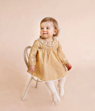 Load image into Gallery viewer, Bebe/Fox & Finch - Winnie Embroidered Gingham Overlay Dress - Mustard Check