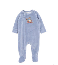 Load image into Gallery viewer, Bebe/Fox & Finch - Alvin Velour Zip Romper - Dusky Blue
