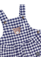 Load image into Gallery viewer, Hux Baby - Check Short Overalls - Indigo/Almond Milk