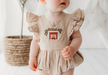 Load image into Gallery viewer, Child of Mine - Embroidered Linen - Oak Romper