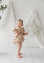 Load image into Gallery viewer, Child of Mine - Embroidered Linen - Oak Romper