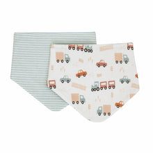 Load image into Gallery viewer, All4 Ella - Bandana Bib - Reversible - Vintage Blue, Country farm or Blue Truks