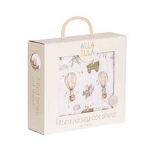 Load image into Gallery viewer, All4 Ella Jersey Cot Sheets - Leaves - PRESENETED IN A BOX