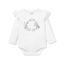 Load image into Gallery viewer, Aster & Oak - Barn Owl Print Bodysuit - White
