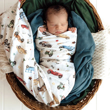 Load image into Gallery viewer, Snuggle Hunny Organic Muslin Wrap - Tea Party, White Rabbit, Strawberry, Lion, Alpha or Vintage Cars