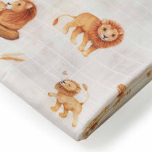 Load image into Gallery viewer, Snuggle Hunny Organic Muslin Wrap - Tea Party, White Rabbit, Strawberry, Lion, Alpha or Vintage Cars