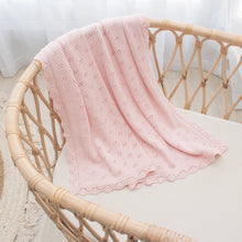 Load image into Gallery viewer, Living Textiles - Bamboo/Cotton Heirloom Baby Blanket - Blush Or Natural
