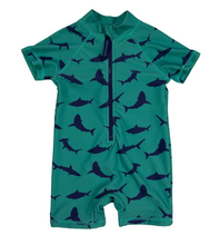 Load image into Gallery viewer, Korango swim suit - shark print Blue or Green

