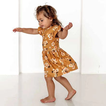 Load image into Gallery viewer, Snuggle Hunny Organic Dress - Alice's Tea Party, or Golden Flower