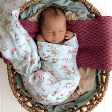 Load image into Gallery viewer, Snuggle Hunny Organic Muslin Wrap - Tea Party, White Rabbit, Strawberry, Lion, Alpha or Vintage Cars