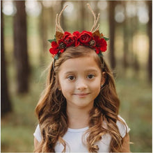 Load image into Gallery viewer, Arch n Ollie Christmas Headbands - Red Woodlands/Band or Elastic