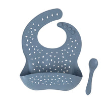 Load image into Gallery viewer, All4 Ella Silicone Bib with Spoon - Pink, Slate Blue