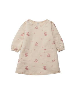 Tiny Twig - Cotton Play Dress - Rose Bunnies