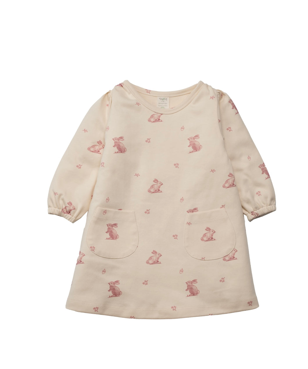 Tiny Twig - Cotton Play Dress - Rose Bunnies