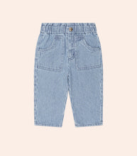 Load image into Gallery viewer, Hux Baby - Vintage Bow Paperbag Denim Pant - Blue Stripe
