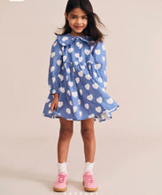 Load image into Gallery viewer, Hux Baby -  Frill Heart Collar Dress - Bijou Blue
