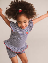 Load image into Gallery viewer, Hux Baby - Ink Stripe Rib Peplum Tee
