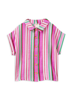Milky - Crinkle stripe shirt
