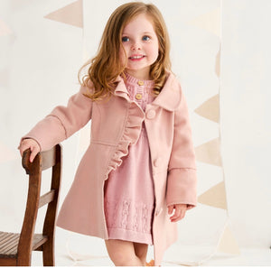 Korango Faux Wool Collared Overcoat - Dusty Pink
