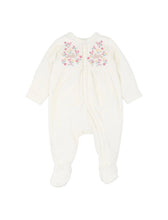 Load image into Gallery viewer, Bebe/Fox &amp; Finch - Winnie Embroidered Velour with Bunny Embroidery Zip Suit - Cloud
