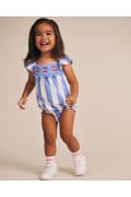 Hux Baby - Seaside Cherry Stripe Playsuit - seaside/almond milk