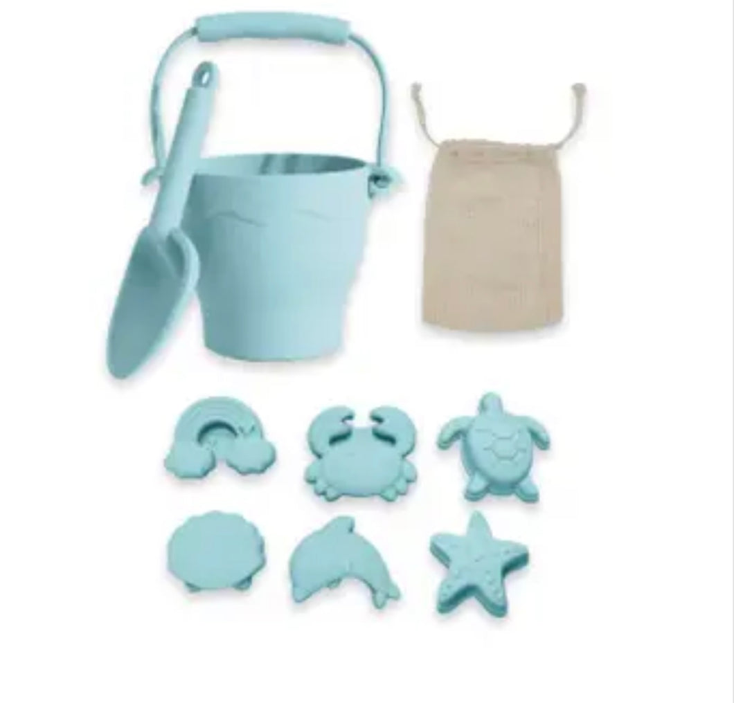 Living Textiles - 8pc Silicone Bucket set - Light Blue , Light Pink or Light Sage