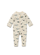 Load image into Gallery viewer, Wilson &amp; Frenchy - Long Sleeve Organic Cotton Zipsuit - Foxglove or Wolly Whales
