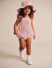 Load image into Gallery viewer, Hux Baby - Gingerbread Frill Playsuit - Cherry/Almond Milk
