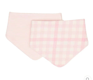 All4 Ella - Bandana Bib - Reversible - Scallop, Sweet Butterfly, Gingham Pink, Pink Petals