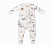 Load image into Gallery viewer, Confetti Kidz -  Bamboo Zipsuit  - Aviator Teddy, Magic Ocean, Lilac Butterflies, Pawfect Pals
