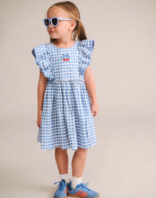 Load image into Gallery viewer, Hux Baby - Dusty Blue Gingham Bow Dress

