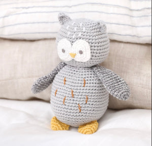 Albetta - Crochet Oliver Owl Teal Stripe Romper