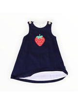 Load image into Gallery viewer, Korango - Strawberry Appliqued Cord Dress - Navy
