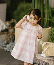 Load image into Gallery viewer, Bebe - Lara Cutwork Check Dress - Pink Check
