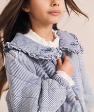 Load image into Gallery viewer, Hux Baby - Vintage Bow collar Denim Jacket - Blue Stripe
