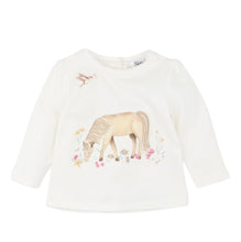 Load image into Gallery viewer, Bebe/Fox &amp; Finch - Winnie Pony Organic Long Sleeve Tee - Cream

