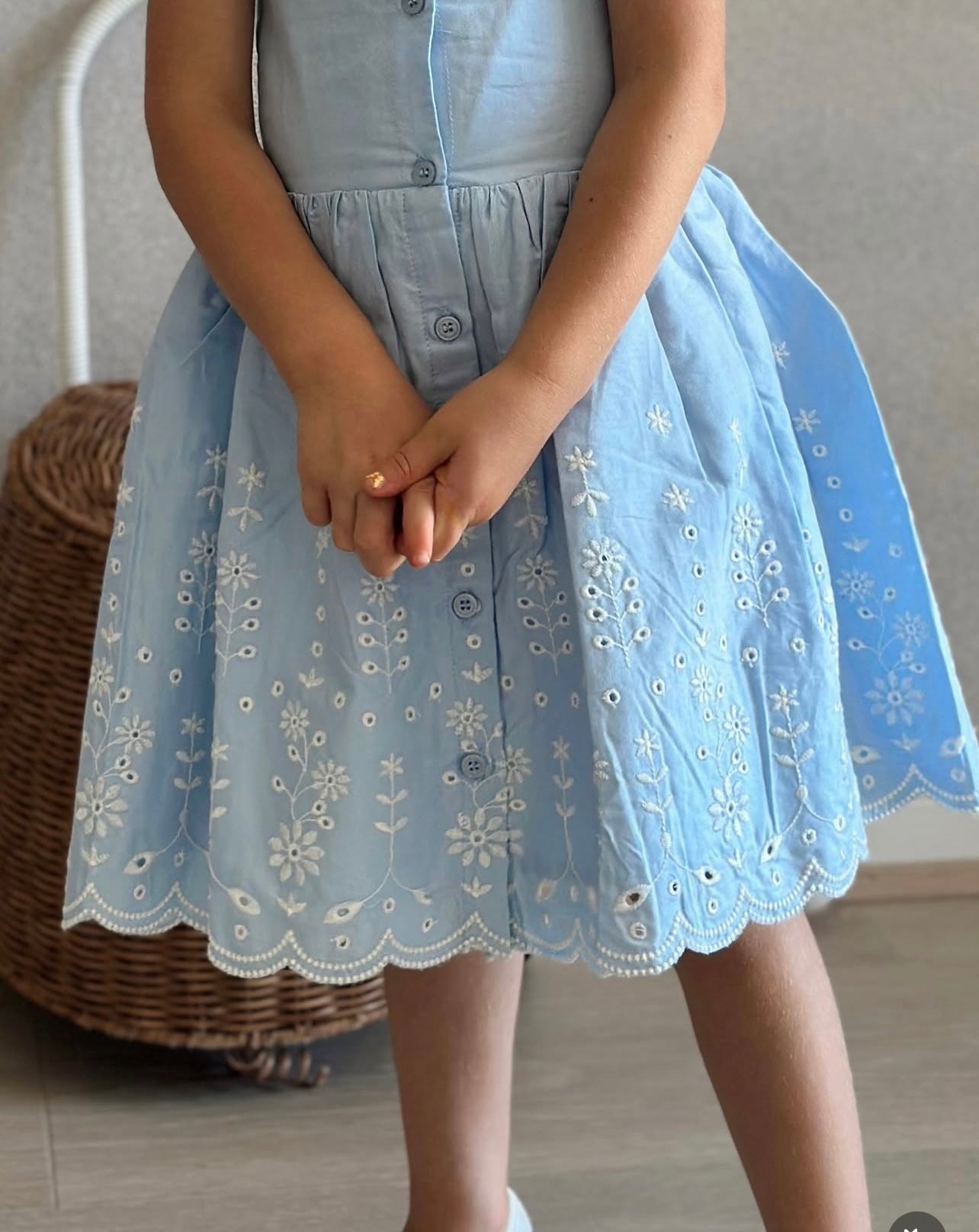 Bebe - Zara Embroidered Dress - sky blue Mod Bodz Children's Boutique Bebe - Zara Embroidered Dress - sky blue Mod Bodz Children's Boutique