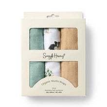 Load image into Gallery viewer, Snuggle Hunny 3 pack Muslin Wraps - Dog Park,Blushing Beauty or Diggers
