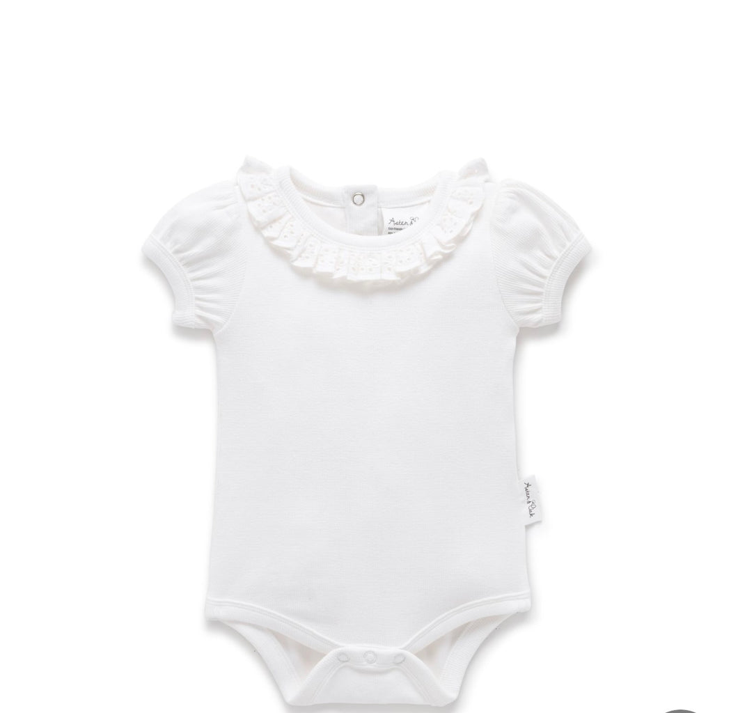 Aster & Oak - White Ruffle Bodysuit