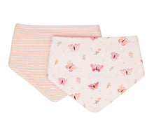 Load image into Gallery viewer, All4 Ella - Bandana Bib - Reversible - Scallop, Sweet Butterfly, Gingham Pink, Pink Petals
